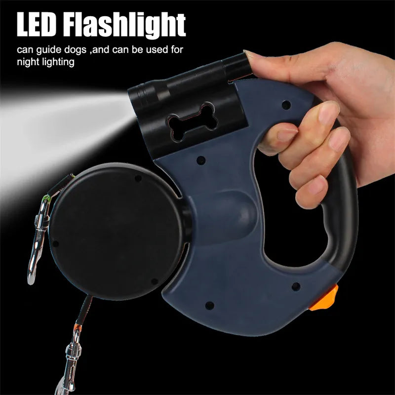 3-in-1 Dual Retractable Dog Leash