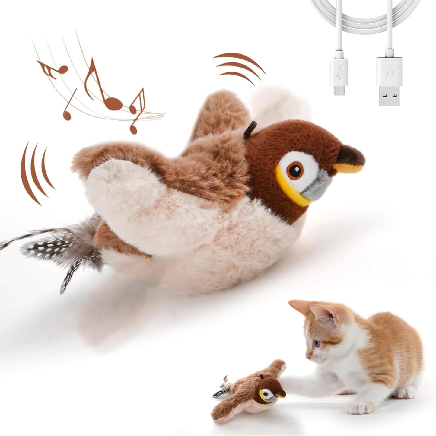 Flying Bird Cat Toy – Electronic & Rechargeable