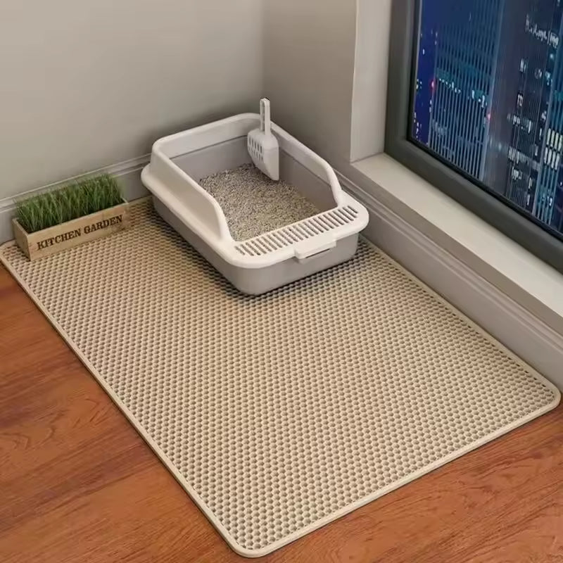 Double-Layer Cat Litter Mat β Anti-Splash & Sand-Trap Pad