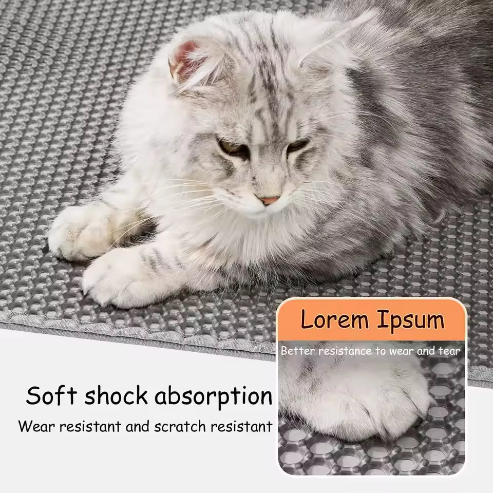 Double-Layer Cat Litter Mat β Anti-Splash & Sand-Trap Pad