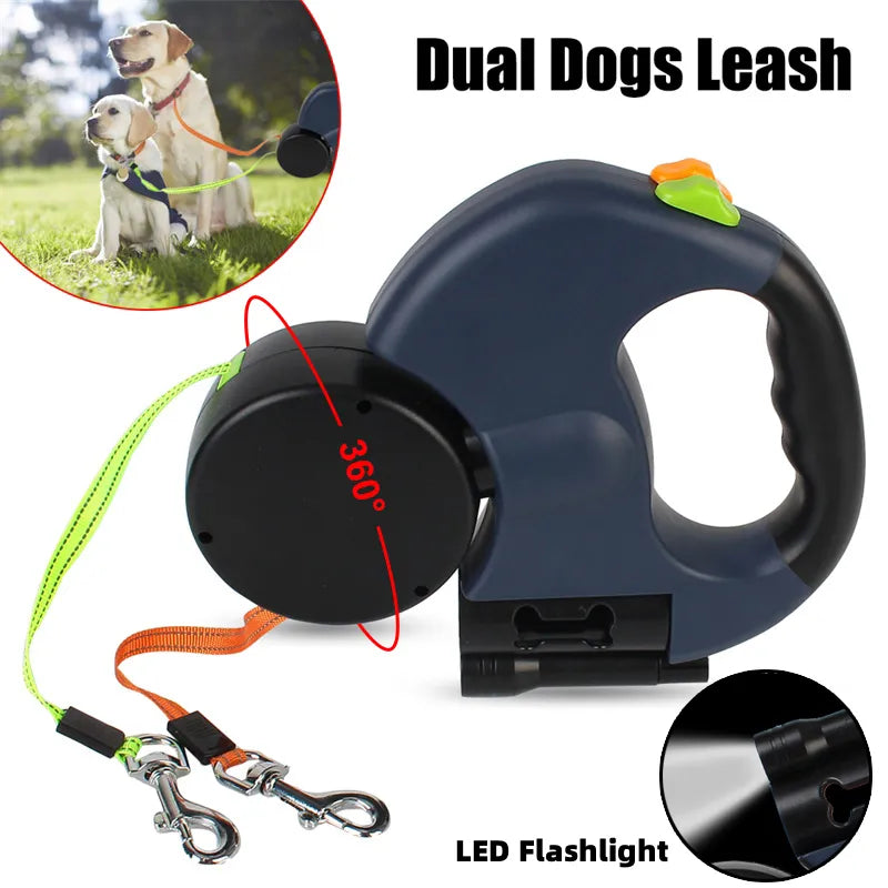3-in-1 Dual Retractable Dog Leash