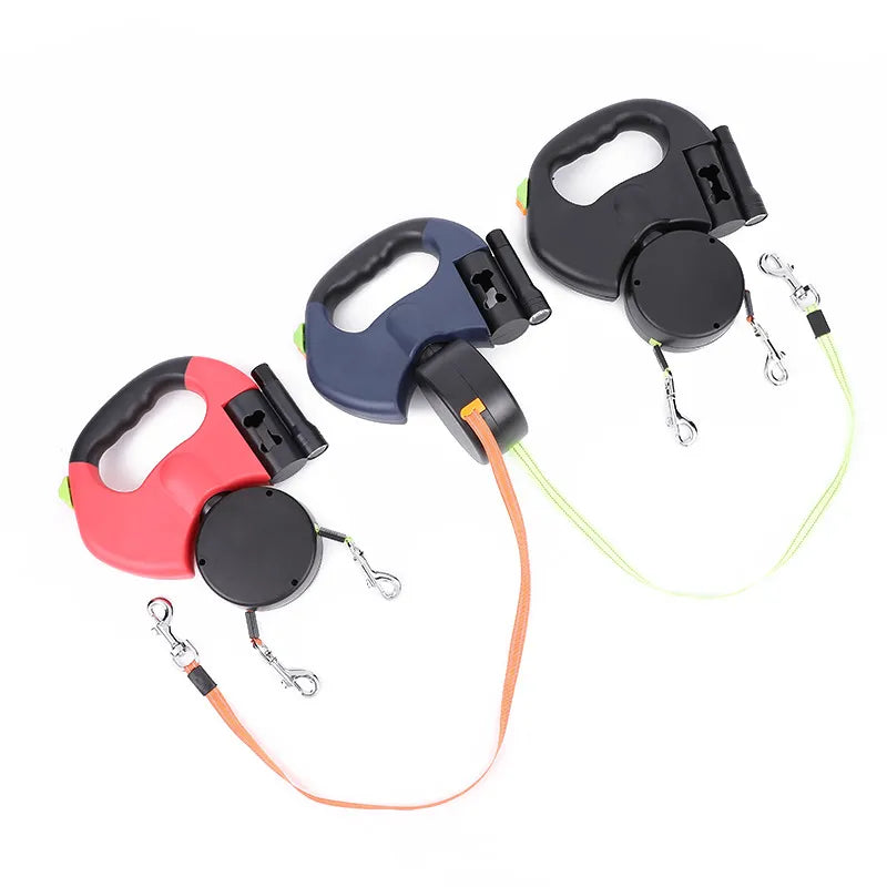 3-in-1 Dual Retractable Dog Leash