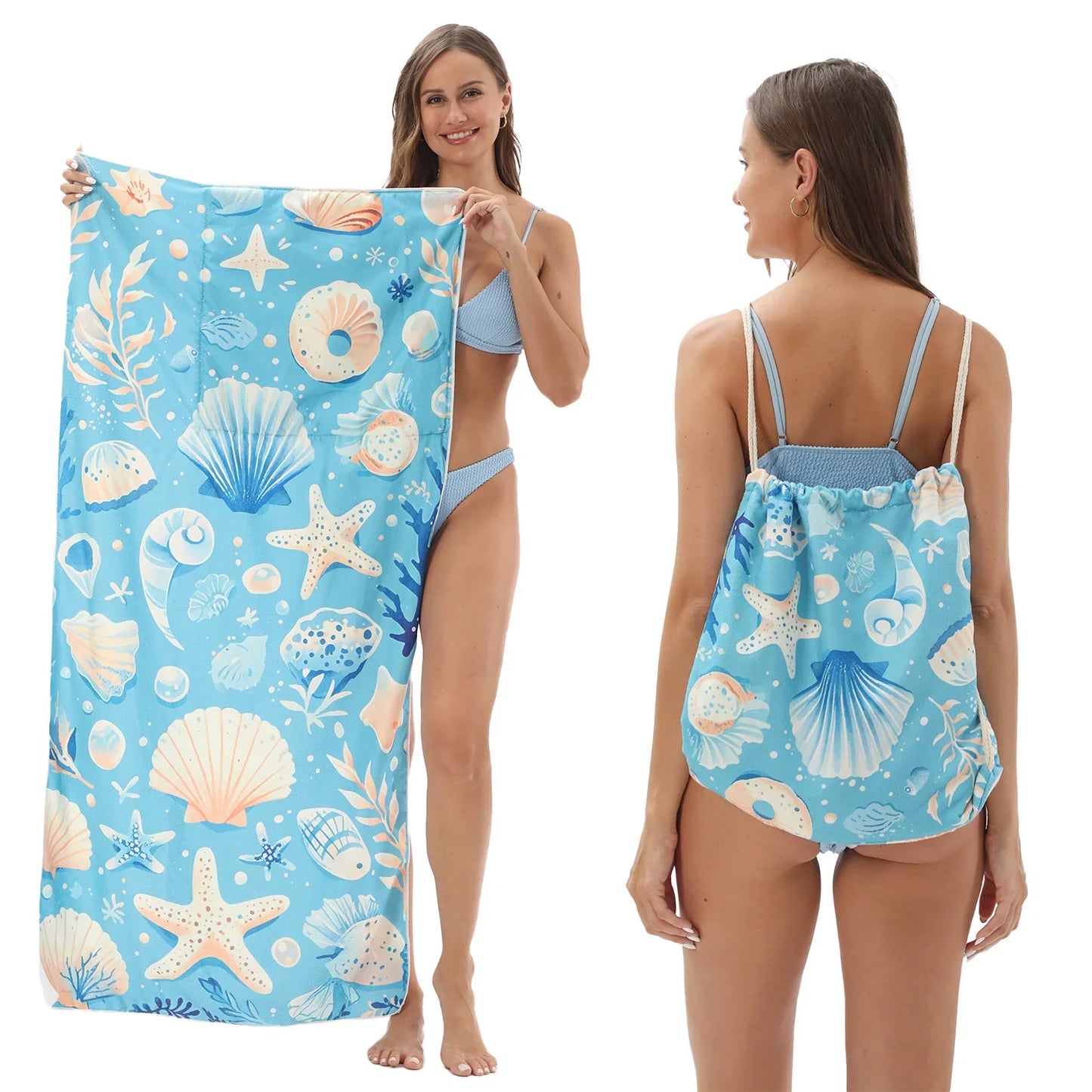 🔥HOT SALE🏖️ 2-in-1 Organic Cotton Towel Bag🔥