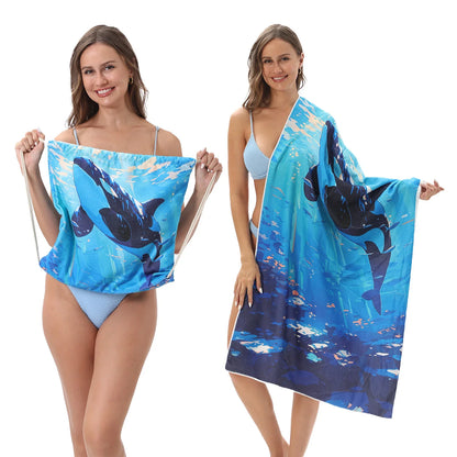 🔥HOT SALE🏖️ 2-in-1 Organic Cotton Towel Bag🔥