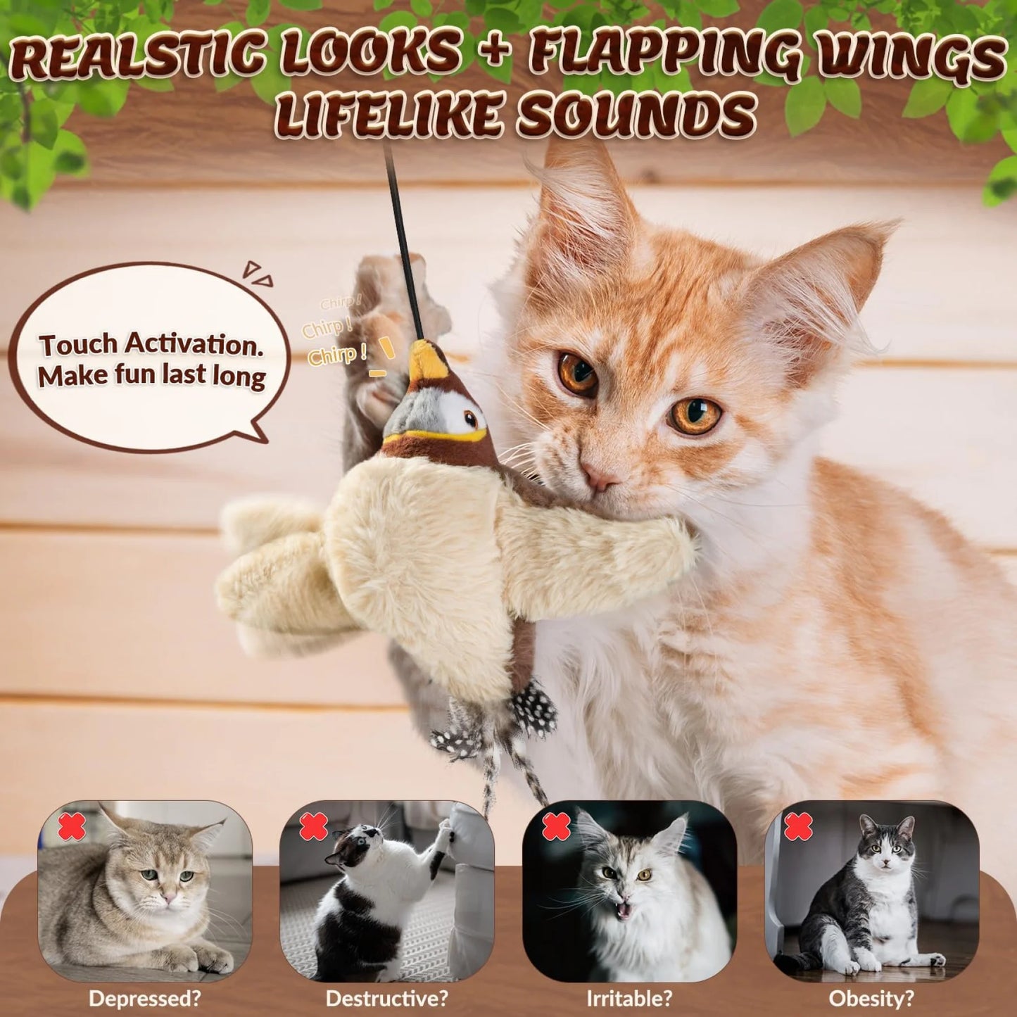 Flying Bird Cat Toy – Electronic & Rechargeable