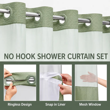 🔥50% OFF🔥Premium Waffle Pattern Shower Curtain