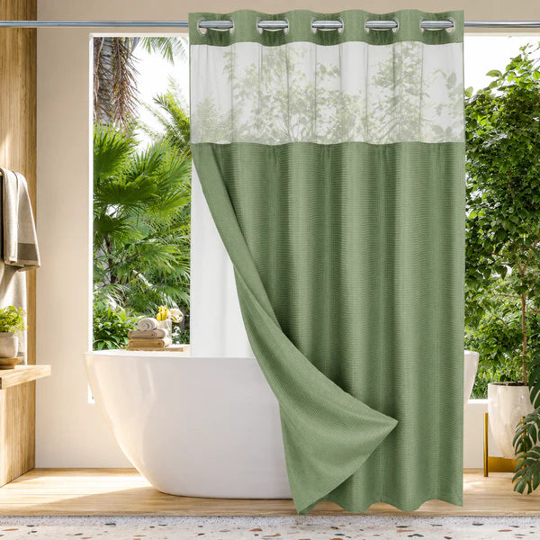 🔥50% OFF🔥Premium Waffle Pattern Shower Curtain