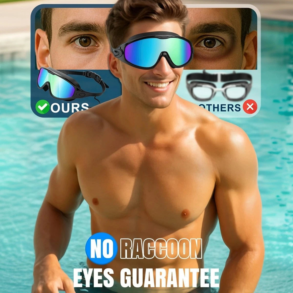 👓Anti-Fog Swimming Goggles – Clear · Comfortable Vision 💧