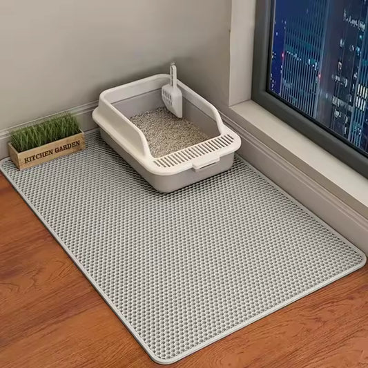 Double-Layer Cat Litter Mat — Anti-Splash & Sand-Trap Pad
