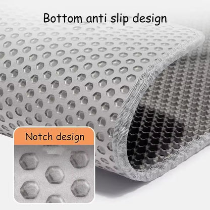 Double-Layer Cat Litter Mat — Anti-Splash & Sand-Trap Pad