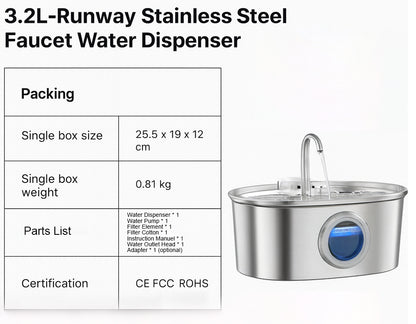 Stainless Steel Pet Water Fountain